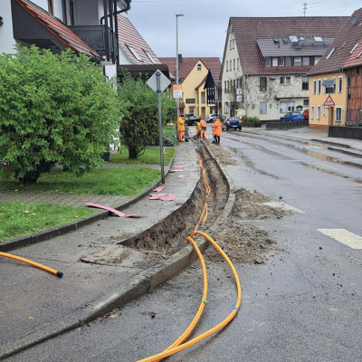 Die Tiefbauarbeiten in Waldrems schreiten zügig voran.